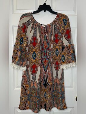 R Rouge multicolored Dress Bell Sleeves